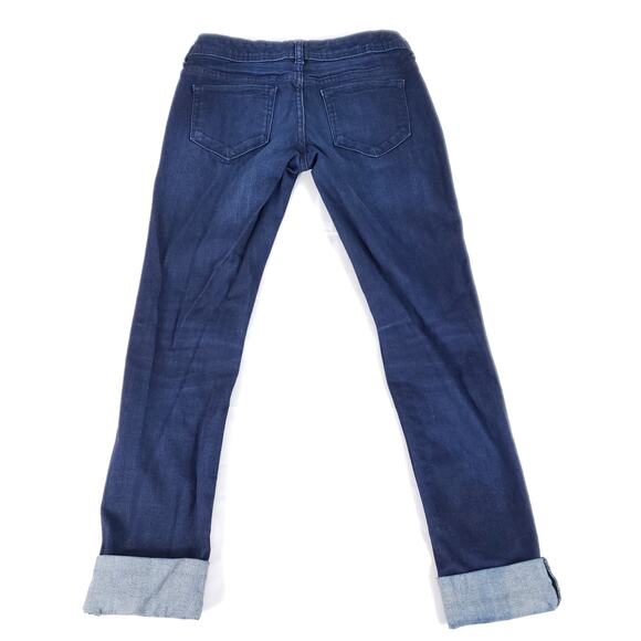 Mossimo slim skinny Mid Rise dark wash denim Rolled Cuffed Jeans 5 Normcore Boho - Picture 3 of 8